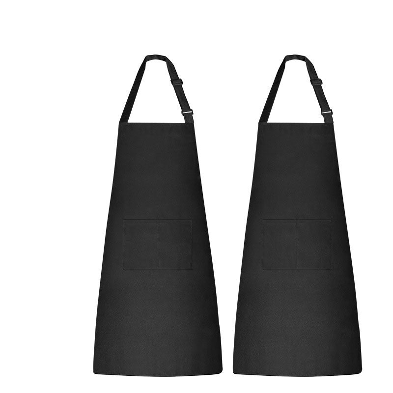 Classic Waterproof Kitchen Apron - Solid Color Oil-Resistant Cooking Bib for Home