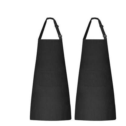 Classic Waterproof Kitchen Apron - Solid Color Oil-Resistant Cooking Bib for Home