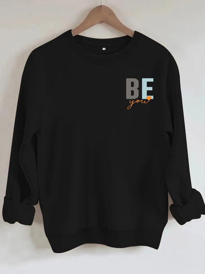 Letter love pattern printed hoodie