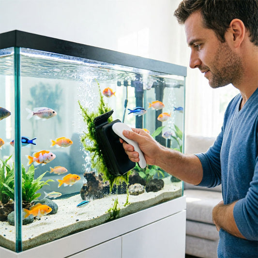Professional Magnetic Glass Cleaner with Stainless Steel Scraper for Fish Tanks