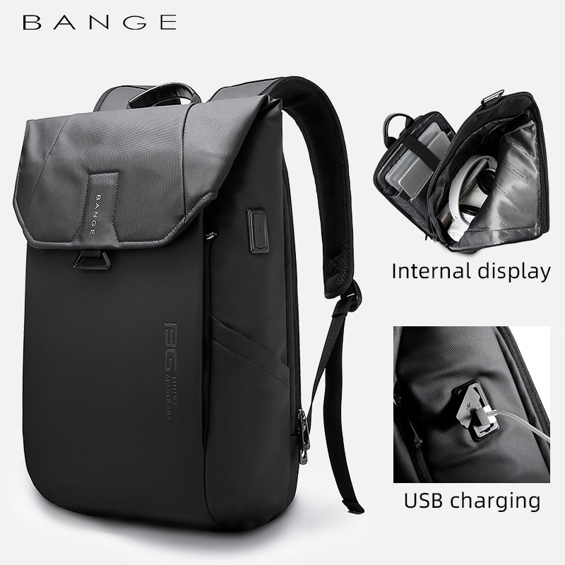 BANGE Premium Men's Business Backpack - Waterproof Laptop & School Bag