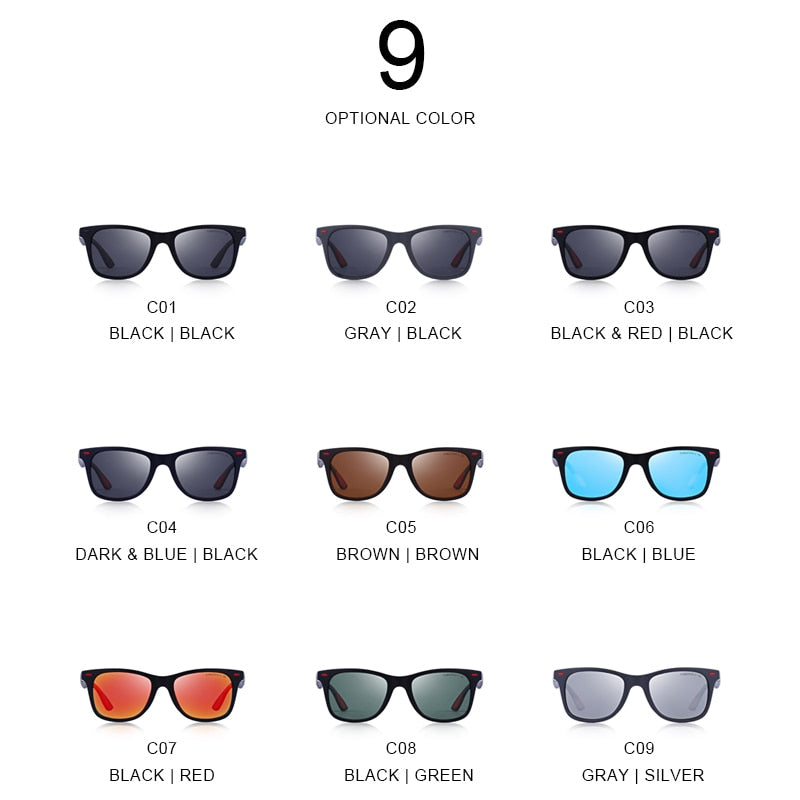 Unisex Vintage Rivet Square Sunglasses | Lightweight Polarized Driving Eyewear