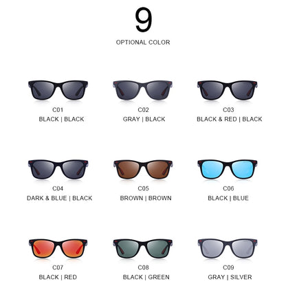 Unisex Vintage Rivet Square Sunglasses | Lightweight Polarized Driving Eyewear