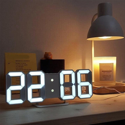 3D LED Digital Alarm Clock - Modern Wall & Desk Clock with Colorful Display