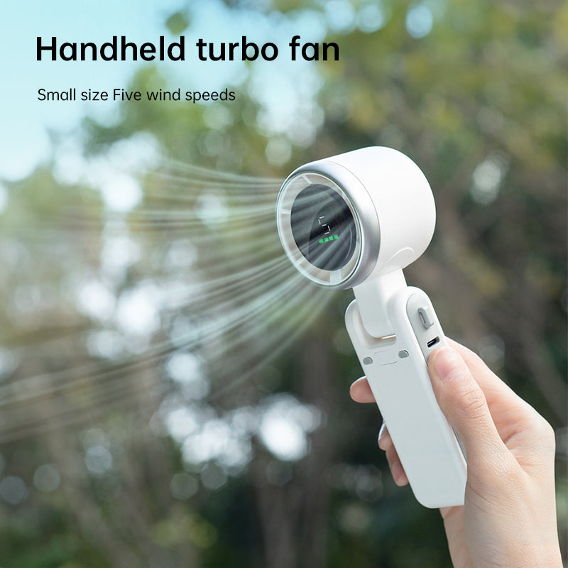 Portable Handheld Fan - Foldable USB Rechargeable Mini Electric Fan with Digital Display