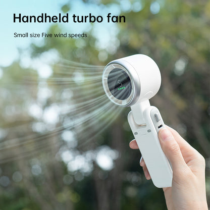 Portable Handheld Fan - Foldable USB Rechargeable Mini Electric Fan with Digital Display