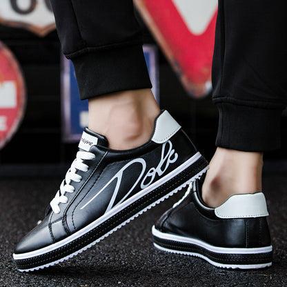 Men's Versatile Flat Casual Shoes - Trendy White Student Sports Board Sneakers