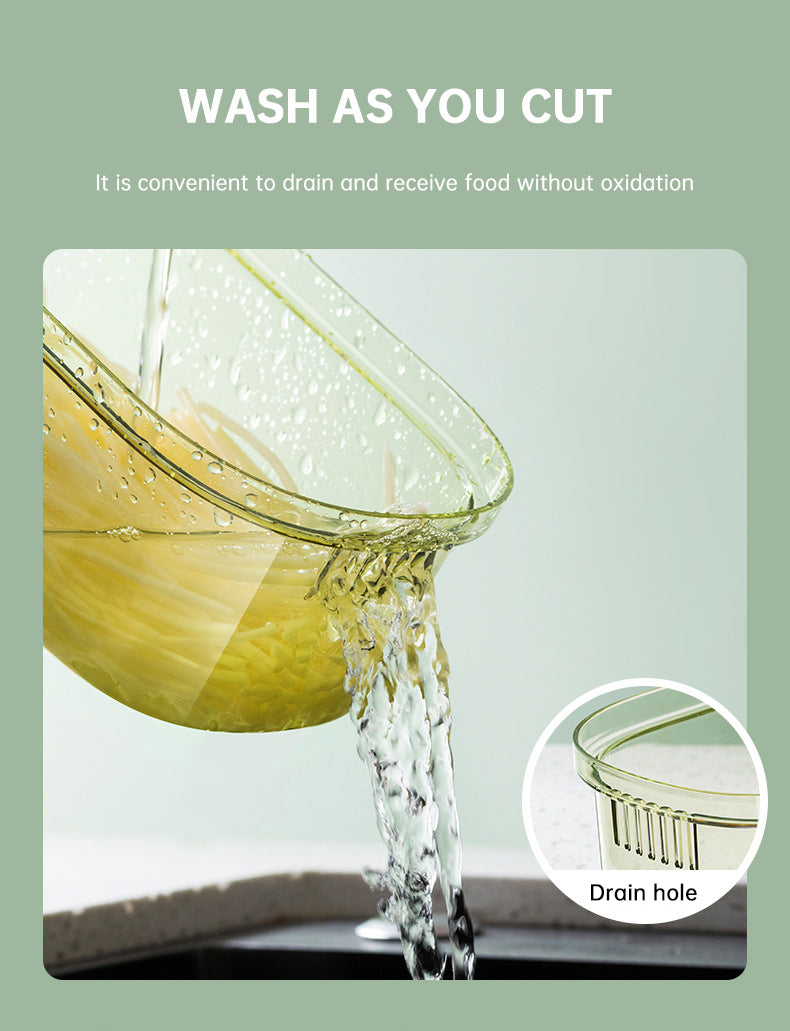 Multifunctional Vegetable Cutter with Drain Basket