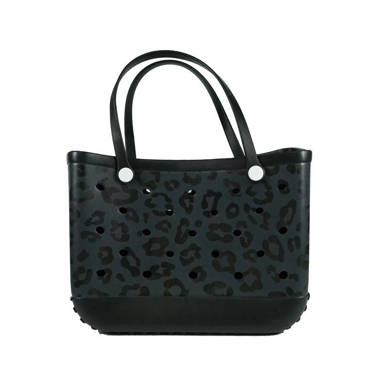 Printed EVA Beach Storage Bag - Waterproof Outdoor Basket & Handbag with Cow Print