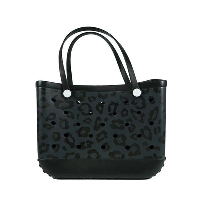 Printed EVA Beach Storage Bag - Waterproof Outdoor Basket & Handbag with Cow Print
