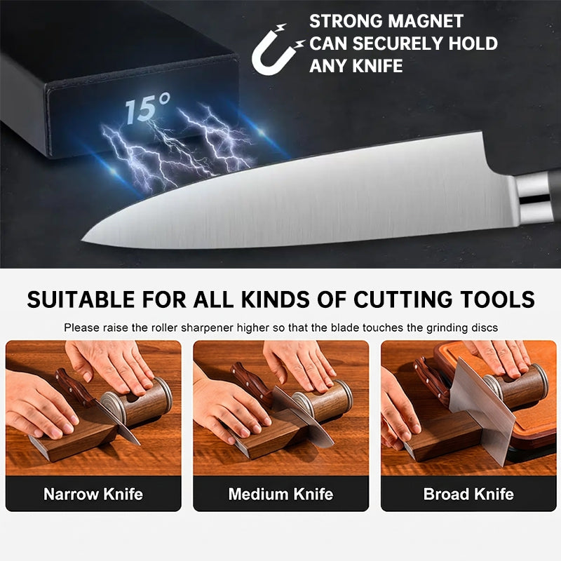 15° & 20° Roll Knife Sharpener Kit | Magnetic Rolling Sharpening Tool