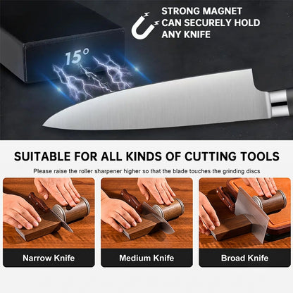 15° & 20° Roll Knife Sharpener Kit | Magnetic Rolling Sharpening Tool