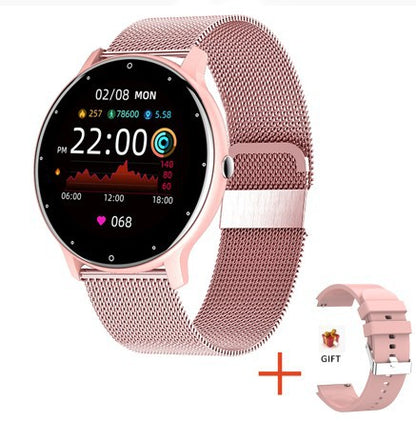 LIGE Unisex Smart Watch with Blood Pressure & Heart Rate Monitor - Pink Fitness Tracker