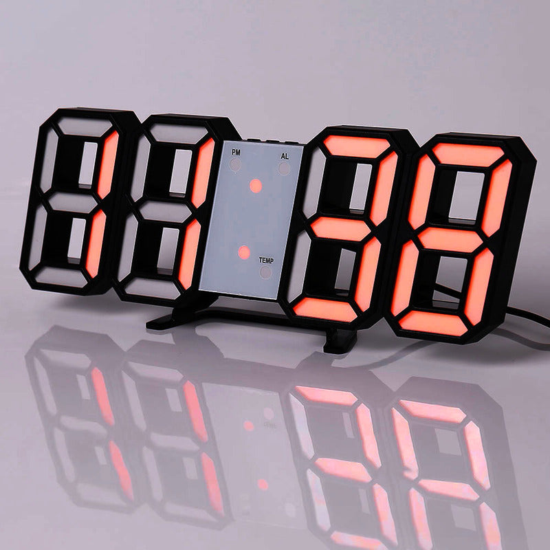 3D LED Digital Alarm Clock - Modern Wall & Desk Clock with Colorful Display