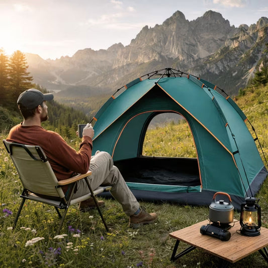 Waterproof Double Layer Family Camping Tent | Windproof & UV Resistant