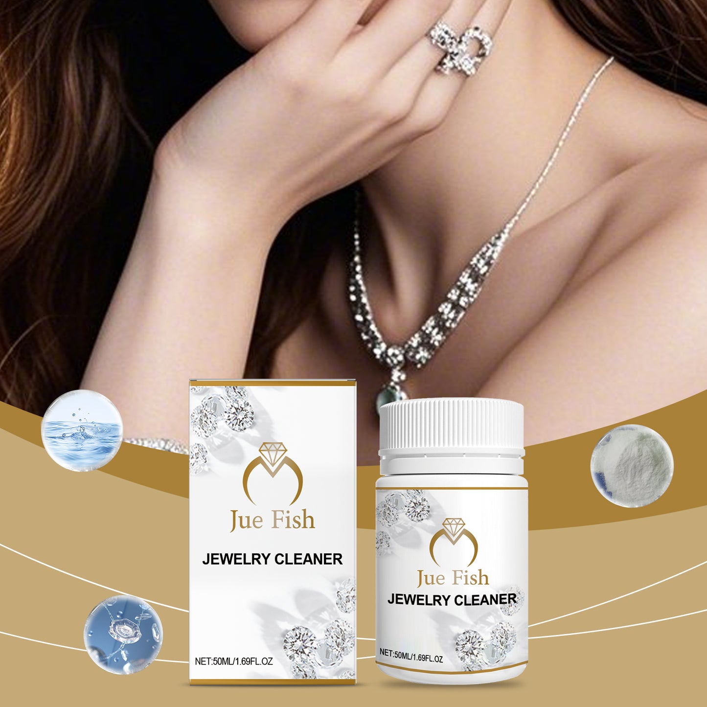 Instant Jewelry & Metal Cleaning Solution – Professional Diamond & Necklace Rust Remover for Sparkling Results