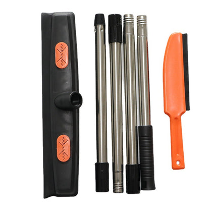 Multi-Surface Rubber Bristle Sweeper with Long Handle | Pet Fur Cleaning Tool