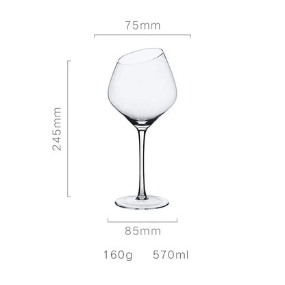 Nordic Bevel Gold Rim Crystal Wine Glass | Creative Slant Cut Champagne Goblet