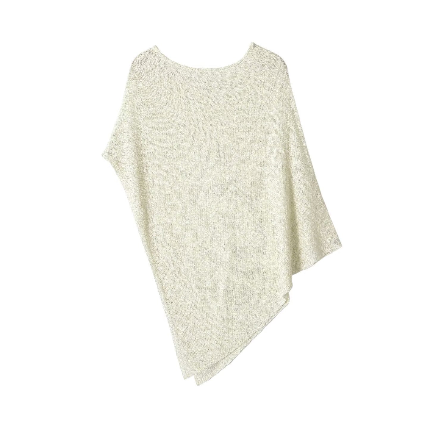 Elegant Asymmetric Batched Sleeve Cloak Top for Women