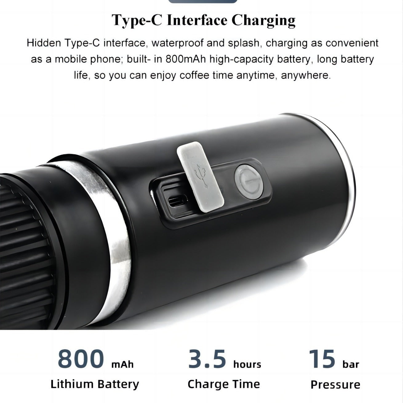 Portable Electric Espresso Maker - Fully Automatic Handheld Coffee Machine for Capsules & Ground Powder