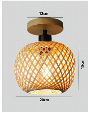 Japanese Wabi-Sabi Bamboo Woven Wall Lamp - Retro Rattan Art Light for Bedroom & Tea Room