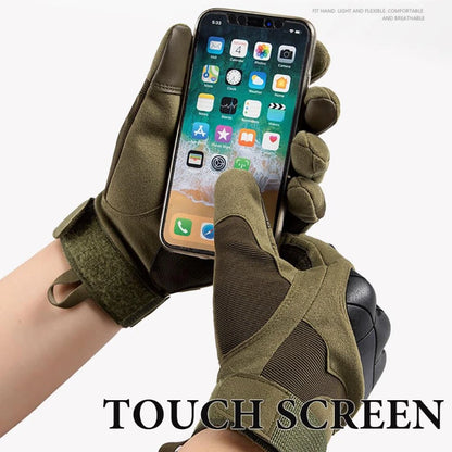 Tactical Motorcycle Full Finger Gloves | Touch Screen Motorbike Riding & Motocross Gear