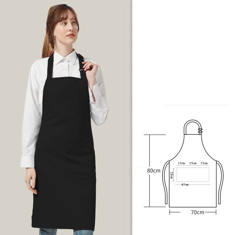 Classic Waterproof Kitchen Apron - Solid Color Oil-Resistant Cooking Bib for Home