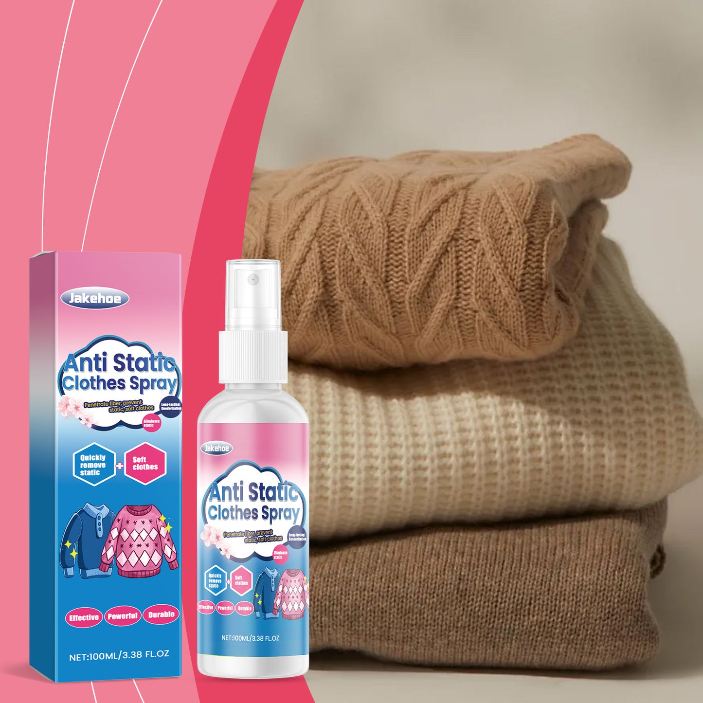 Clothing Anti-Static and Wrinkle Release Spray for Smooth, Static-Free Fabric