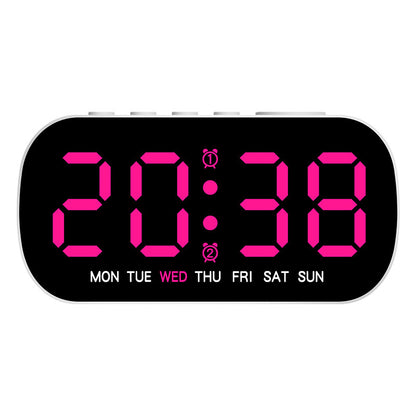 Modern LED Digital Clock with Temperature Display | Dual Alarm, Snooze Function, and 5-Level Brightness