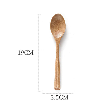 3-Piece Creative Beech Wood Cutlery Set - Natural Wooden Knife, Fork, and Spoon