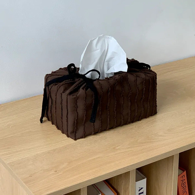 Aesthetic Korean Style Tissue Box Cover - Soft Fabric Cake Design Decorative Holder
