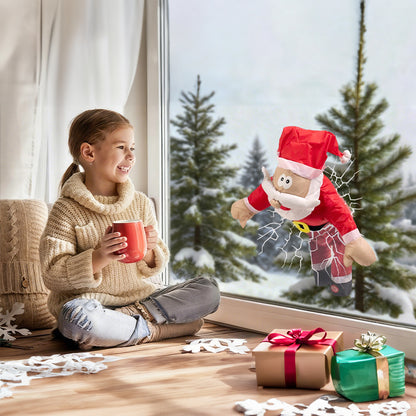 Festive Animated Santa Stuck in Window Decor - Fun Holiday Party Accessory