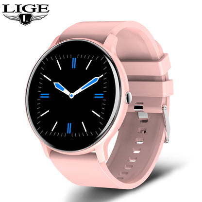 LIGE Unisex Smart Watch with Blood Pressure & Heart Rate Monitor - Pink Fitness Tracker