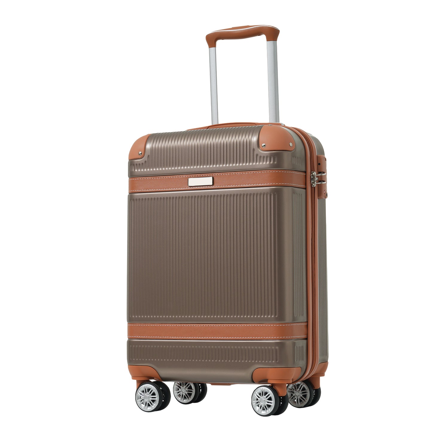 3-Piece Hardshell ABS Suitcase Set with Double Spinner Wheels & TSA Lock - Copper
