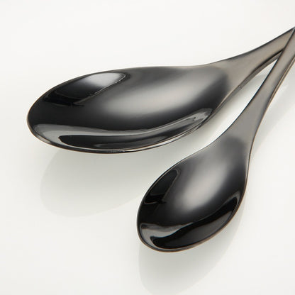 Luxury Titanium Black Stainless Steel Cutlery Set - Modern Western Knife, Fork, and Spoon Set