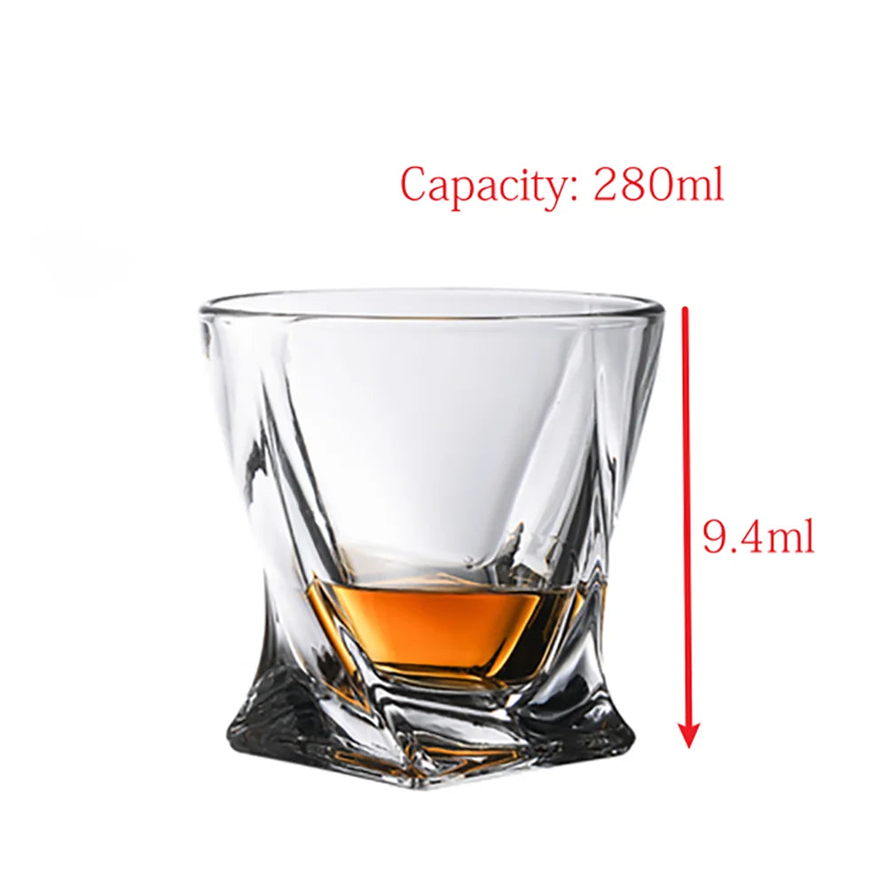 Personalized Twisted Whiskey Glass - Custom Groomsmen & Wedding Gift