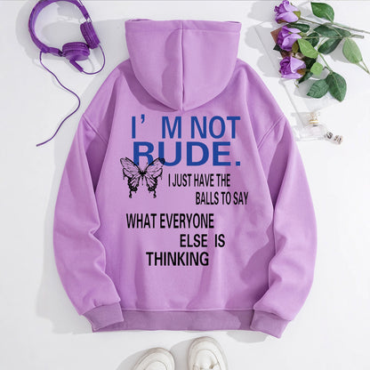 Funny Quote Print Fleece Hoodie | Beige Kangaroo Pocket Pullover for Men & Women