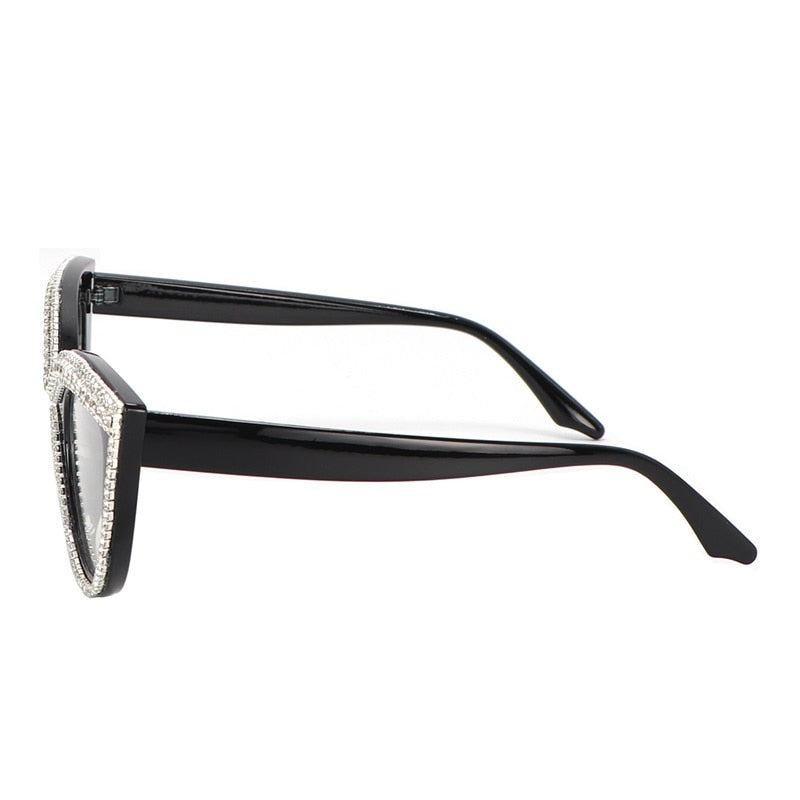 Luxury Cat Eye Anti-Blue Light Reading Glasses - Rhinestone Trim Presbyopic Eyewear for Women