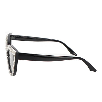 Luxury Cat Eye Anti-Blue Light Reading Glasses - Rhinestone Trim Presbyopic Eyewear for Women