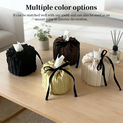Aesthetic Korean Style Tissue Box Cover - Soft Fabric Cake Design Decorative Holder