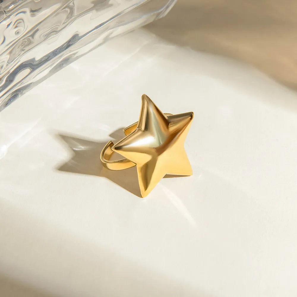 Dainty 18K Gold-Plated Star Ring