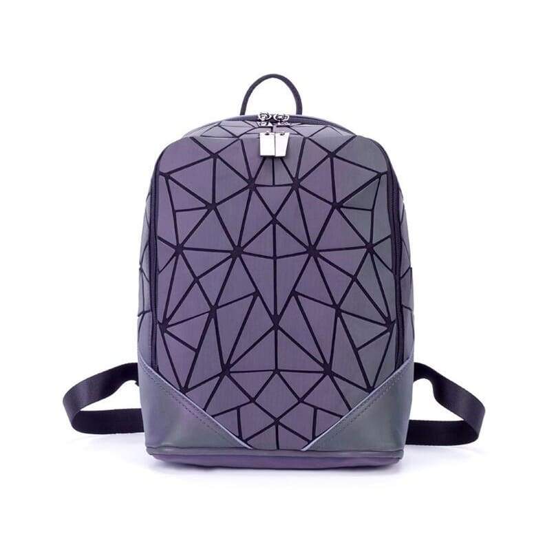 Geometric Prism Luminous Backpack - Large Capacity Holographic Reflective School Bag