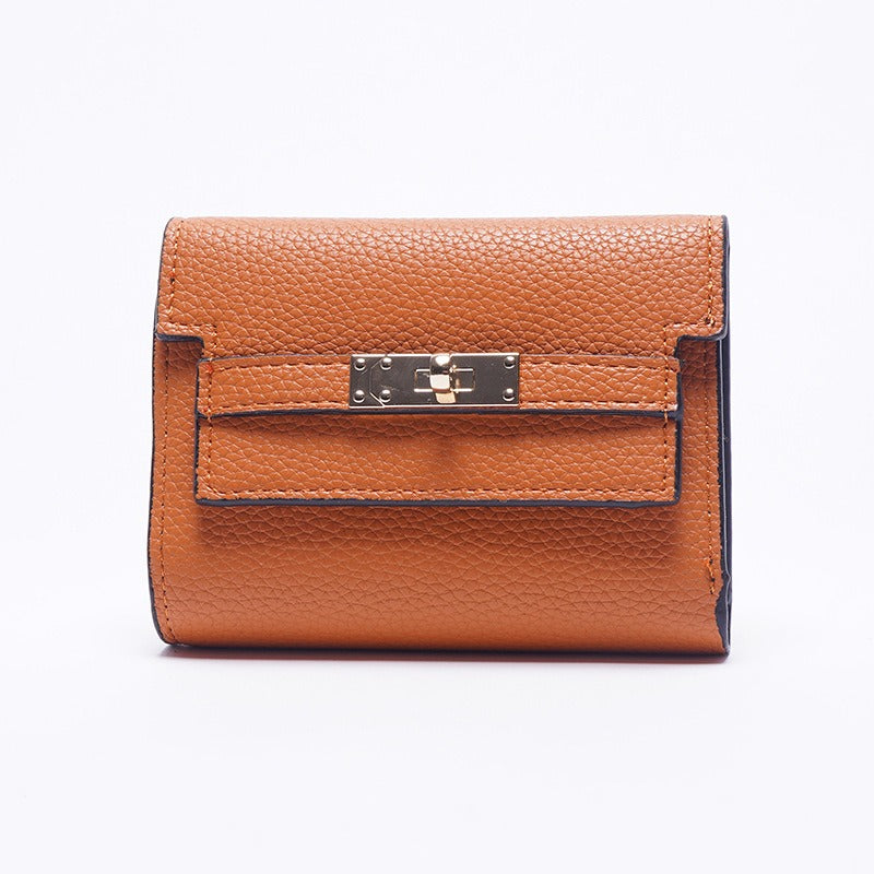 Women's Premium Small Wallet with Gold-Tone Buckle Closure - Instagram Style