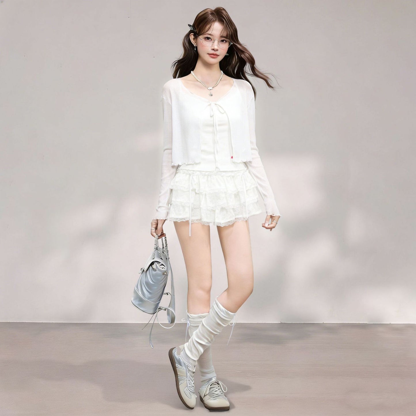 Summer Sheer Bolero Shrug with Elegant Ruffled Mini Dress Set