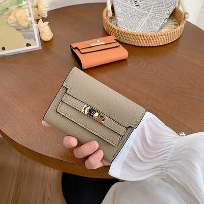 Women's Premium Small Wallet with Gold-Tone Buckle Closure - Instagram Style