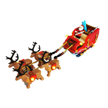 Christmas Building Block Lighting Kit for Santa Claus Reindeer Sled