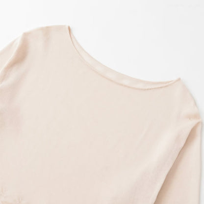 Elegant French Round Neck Honeycomb Knitted Sweater - Soft Texture Long Sleeve Pullover for Women