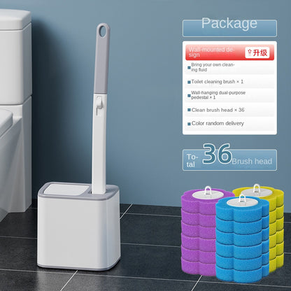 Disposable Toilet Brush Set with Replaceable Cleaning Heads – Antibacterial Wand for Deep Bathroom Cleaning