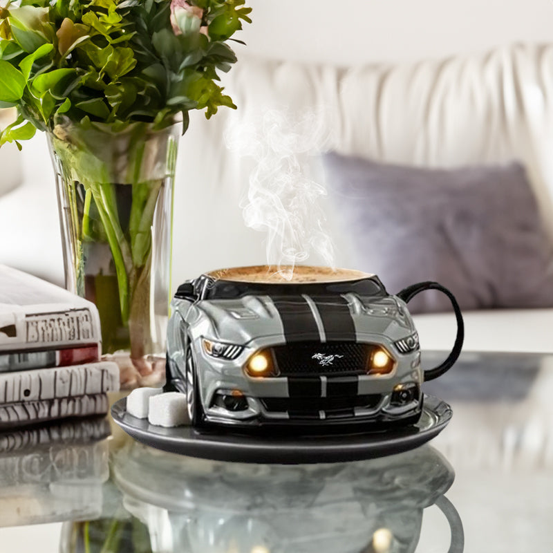 Handmade Mustang Car-Shaped Coffee Mug - Creative Stainless Steel Novelty Office Cup