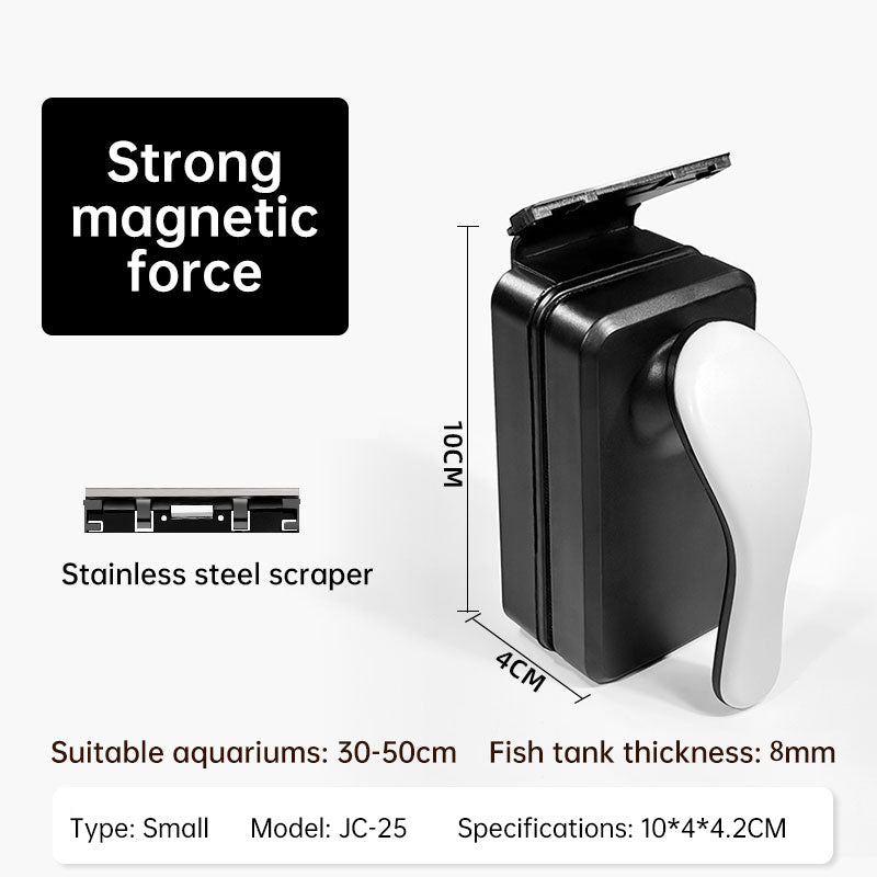 Professional Magnetic Glass Cleaner with Stainless Steel Scraper for Fish Tanks